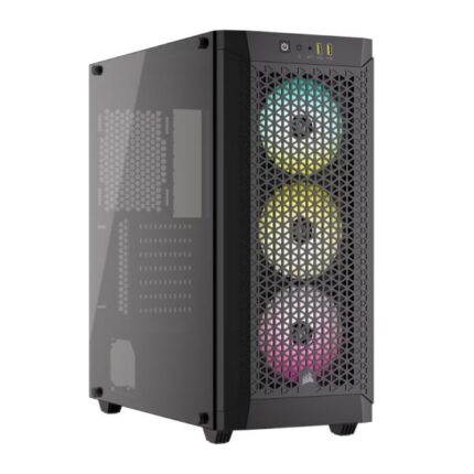 CASE GAMING RGB CORSAIR 480T AIRFLOW MID TOWER VENTILADORES 3 DE 120M CON VIDRIO LATERAL CC-9011272-WW