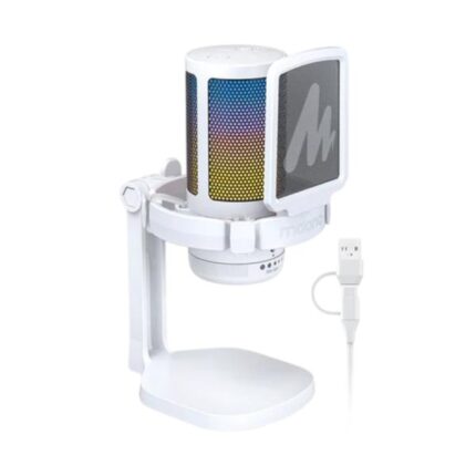 MICRÓFONO GAMING RGB MAONO DGM20 WHITE USB / USB-C CON CANCELACIÓN DE RUIDO