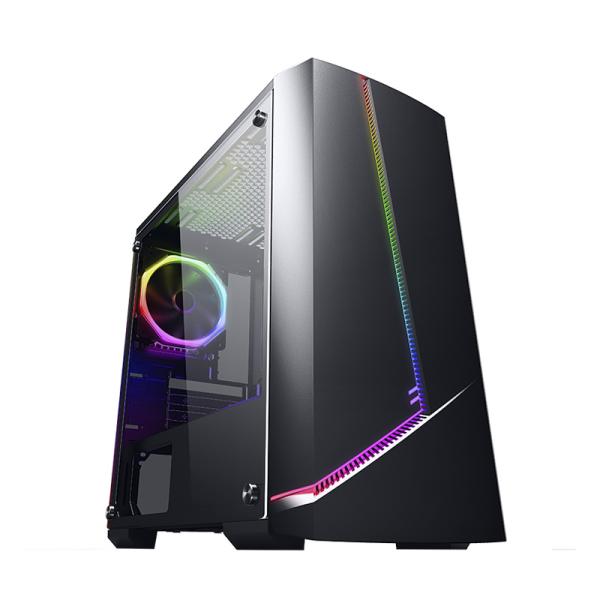 CASE GAMING RGB EAGLE WARRIOR GLADIATOR CG11RFRA003C MID TOWER 1 VENTILADOR DE 120MM CON PANEL ACRÍLICO FRONTAL Y LATERAL Y TIRA RGB (INCLUYE PEQUEÑO CONTROL BOARD) - Imagen 2