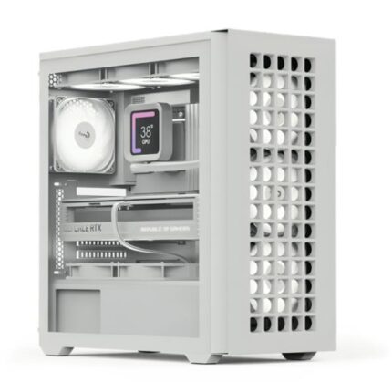 CASE GAMING RGB AEROCOOL D502A MINI TOWER VENTILADORES 4 DE 120MM CON VIDRIO LATERAL Y FRONTAL D502A-G-WT-V1