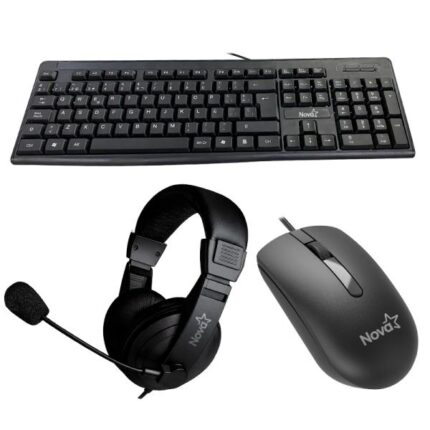 TECLADO MOUSE Y HEADSET NOVA USB KB5982U0002C