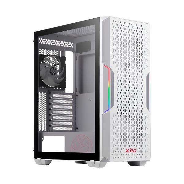 CASE GAMING RGB XPG STARKER AIR MID TOWER VENTILADORES 2 DE 120MM Y MALLA FRONTAL STARKERAIR-WHCWW