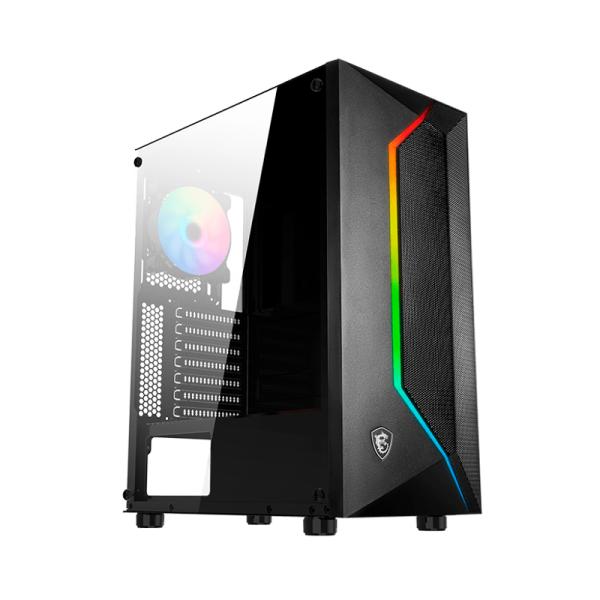 CASE RGB MSI MAG VAMPIRIC 100R MID TOWER VENTILADORES 2 DE 120MM CON VIDRIO LATERAL Y MALLA FRONTAL ILUMINADA 306-7G07R25-809 NEGRO