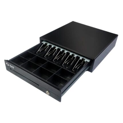 GAVETA DE DINERO PUNTO DE VENTA SAT AMERICA 119X RJ11 5 COMPARTIMENTOS BILLETES 8 MONEDAS APERTURA AUTOMATICA Y LLAVE CAJA 170 X 470 X 480 MM 4070010000033