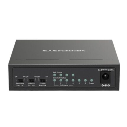 SWITCH MERCUSYS MS106LP(UN) 4 PUERTOS POE+ / 2 PUERTOS FAST ETHERNET 10/100 MBPS NO ADMINISTRABLE