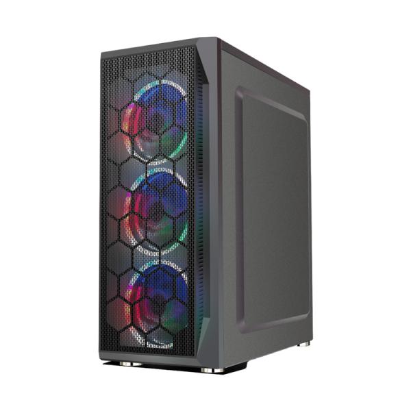 CASE GAMING RGB EAGLE WARRIOR CG08Z3RA002C MID TOWER VENTILADORES 3 DE 120MM CON VIDRIO LATERAL Y MALLA FRONTAL - Imagen 3