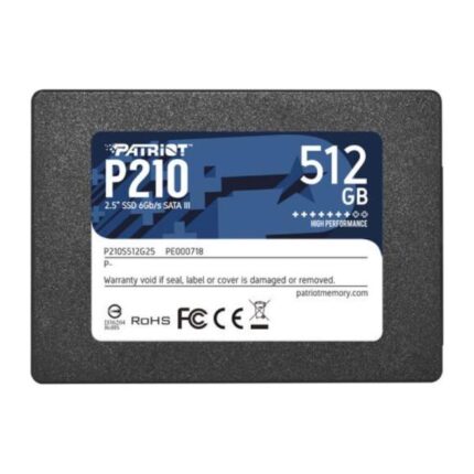 HD INTERNO SOLIDO 512GB PATRIOT P210 2.5 PULG SATA III 520MB/S / 430MB/S P210S512G25 P210