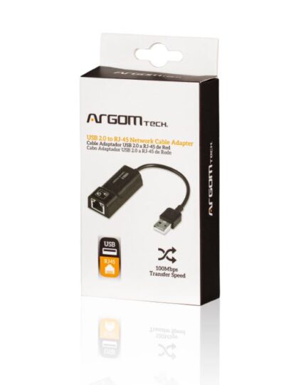 ADAPTADOR ARGOM ADAPTADOR USB 2.0 A RJ45 6" 15CM ARG-CB-0045