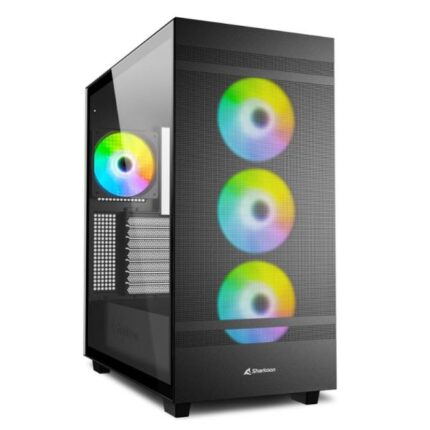 CASE GAMING RGB SHARKOON REBEL C50 MID TOWER VENTILADORES 4 DE 120MM CON VIDRIO LATERAL Y MALLA FRONTAL 4044951038244