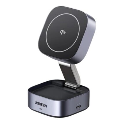 CARGADOR INALAMBRICO 2 EN 1 UGREEN W702 15W MAGNETICO Y PLEGABLE CARGA RAPIDA PARA APPLE 35316