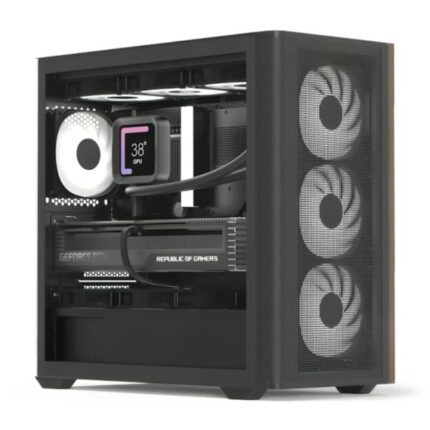 CASE GAMING RGB AEROCOOL D301A MINI TOWER VENTILADORES 4 DE 120MM CON VIDRIO LATERAL Y MALLA FRONTAL  D301A-G-BK-V2