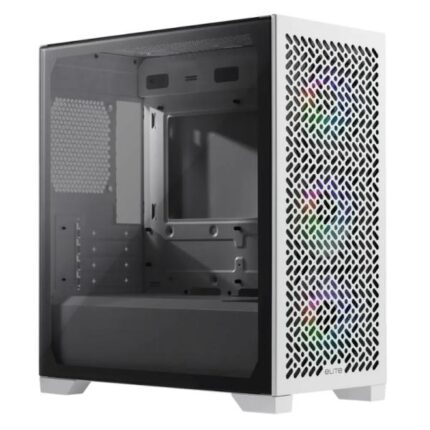 CASE RGB COOLER MASTER ELITE 302 WHITE MINI TOWER VENTILADORES 3 DE 120MM CON VIDRIO TEMPLADO LATERAL E302-WGNN-S00