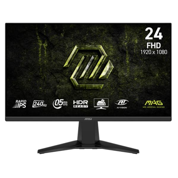 MONITOR GAMING MSI MAG 245F X24 24 PULG PLANO 1920X1080 FHD 240 HZ IPS FREESYNC HDMI DISPLAYPORT HDR 9S6-3BC81M-004