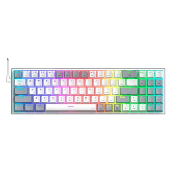 TECLADO GAMING RGB REDRAGON POLLUX K628WG MECÁNICO ALÁMBRICO USB INGLÉS SWITCH ROJO