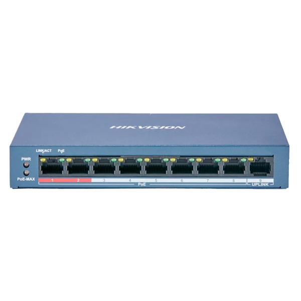 SWITCH HIKVISION DS-3E0109P-E(C) 9 PUERTOS 8 RJ45 FAST ETHERNET POE + 1 RJ45 10/100 MBPS 10/100 MBPS NO ADMINISTRABLE 301801294