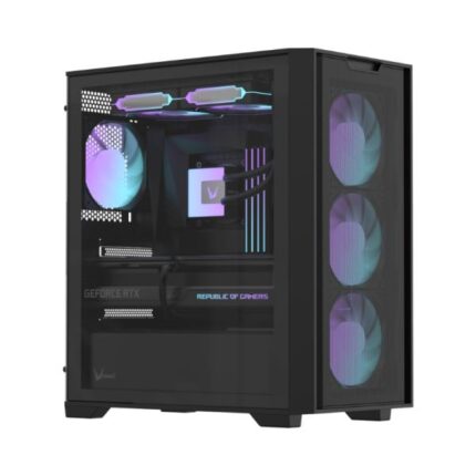 CASE RGB FORMULA V LINE AIR MESH GX600 PLUS MID TOWER 4X120MM ARGB VIDRIO TEMPLADO Y MALLA FRONTAL SIN FUENTE DE PODER 4711401668909