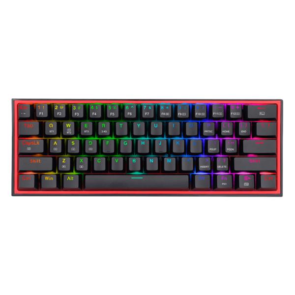 TECLADO GAMING RGB REDRAGON FIZZ PRO K616 MECÁNICO INALÁMBRICO BLUETOOTH INGLÉS SWITCH ROJO