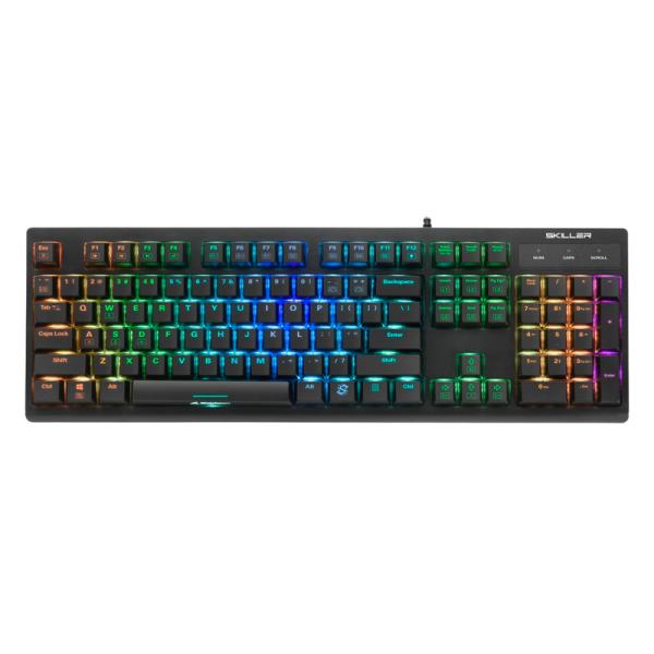 TECLADO GAMING RGB SHARKOON SKILLER SGK30 MECÁNICO ALÁMBRICO USB INGLÉS SWITCH ROJO 4044951030019