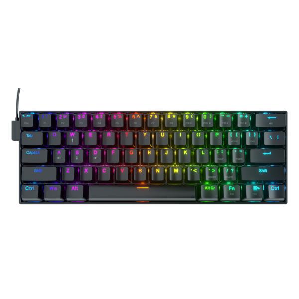 TECLADO GAMING RGB REDRAGON DRAGONBORN K630 MECÁNICO ALÁMBRICO USB INGLÉS SWITCH CAFÉ