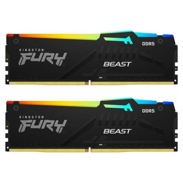 MEMORIA RAM PC 64GB (2X32GB) KINGSTON FURY BEAST DDR5 6400MHZ CL32 1.4V KF564C32BBEAK2-64
