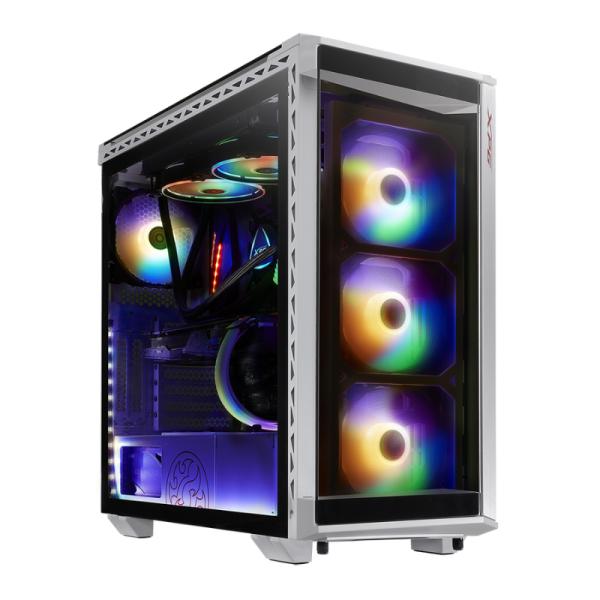 CASE GAMING RGB XPG BATTLECRUISER MID TOWER VENTILADORES 4 DE 120MM CON VIDRIO LATERAL Y FRONTAL BATTLECRUISER-WHCWW