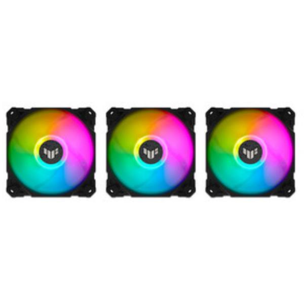 ABANICO RGB ASUS TUF GAMING TF120BK 3X12CM CON CONTROLADOR PWM 90DA0030-B08030