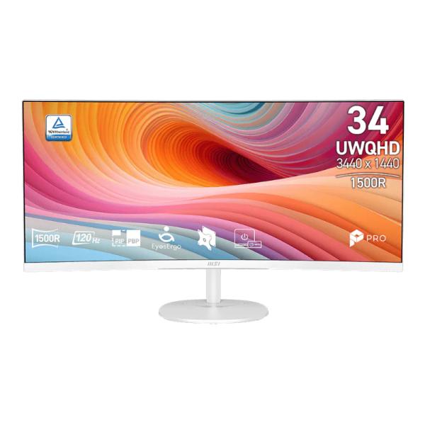 MONITOR MSI PRO MP341CQW E12 34 PULG CURVO 1500R 3440X1440 UWQHD 120 HZ PANEL VA AMD FREESYNC HDMI DISPLAYPORT 9S6-3PB2CT-098