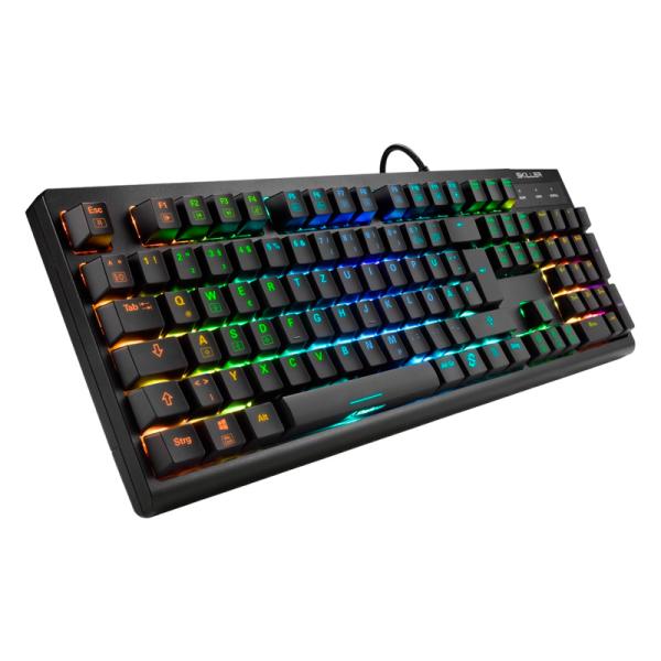 TECLADO GAMING RGB SHARKOON SKILLER SGK30 MECÁNICO ALÁMBRICO USB INGLÉS SWITCH ROJO 4044951030019 - Imagen 2