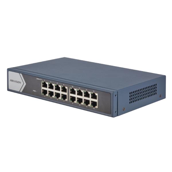 SWITCH HIKVISION DS-3E0516-E (O-STD) 16 PUERTOS RJ45 GIGABIT 10/100/1000 MBPS NO ADMINISTRABLE
