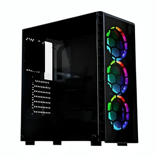 CASE GAMING RGB AGILER MID TOWER VENTILADORES 3 DE 120MM AGI-C012